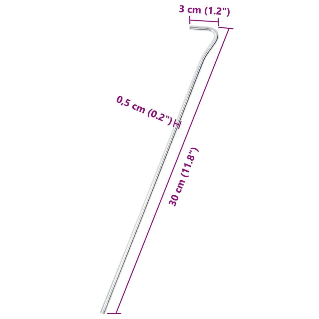 Zeltheringe 50 Stk. 30 cm Ø4 mm Verzinkter Stahl