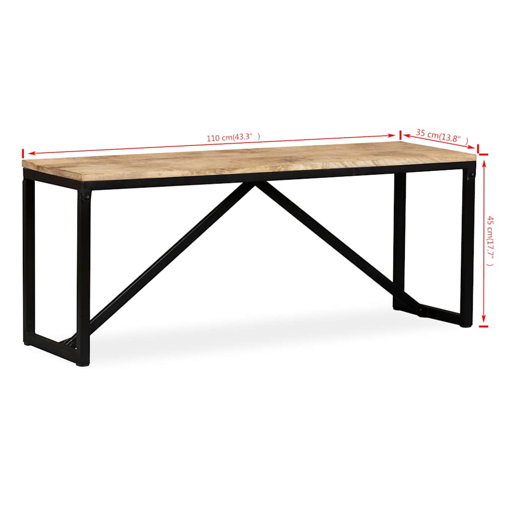 Sitzbank Massivholz 110x35x45 cm
