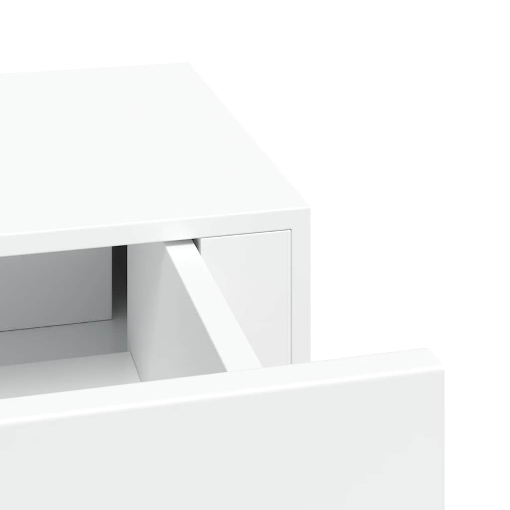 Wandregal mit Schublade Weiß 40x23,5x10 cm MDF