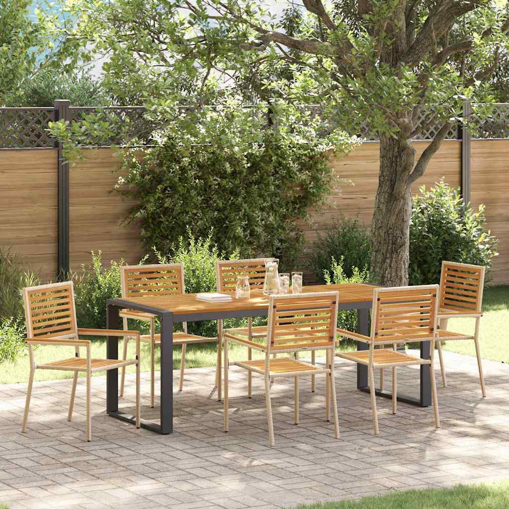 Garten Essgruppe 5 pcs Schwarz und Braun Poly-Rattan