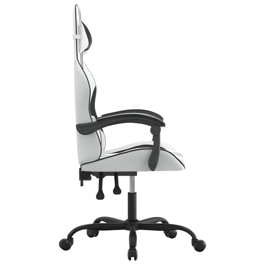 Gaming-Stuhl Drehbar Schwarz und Blau Kunstleder