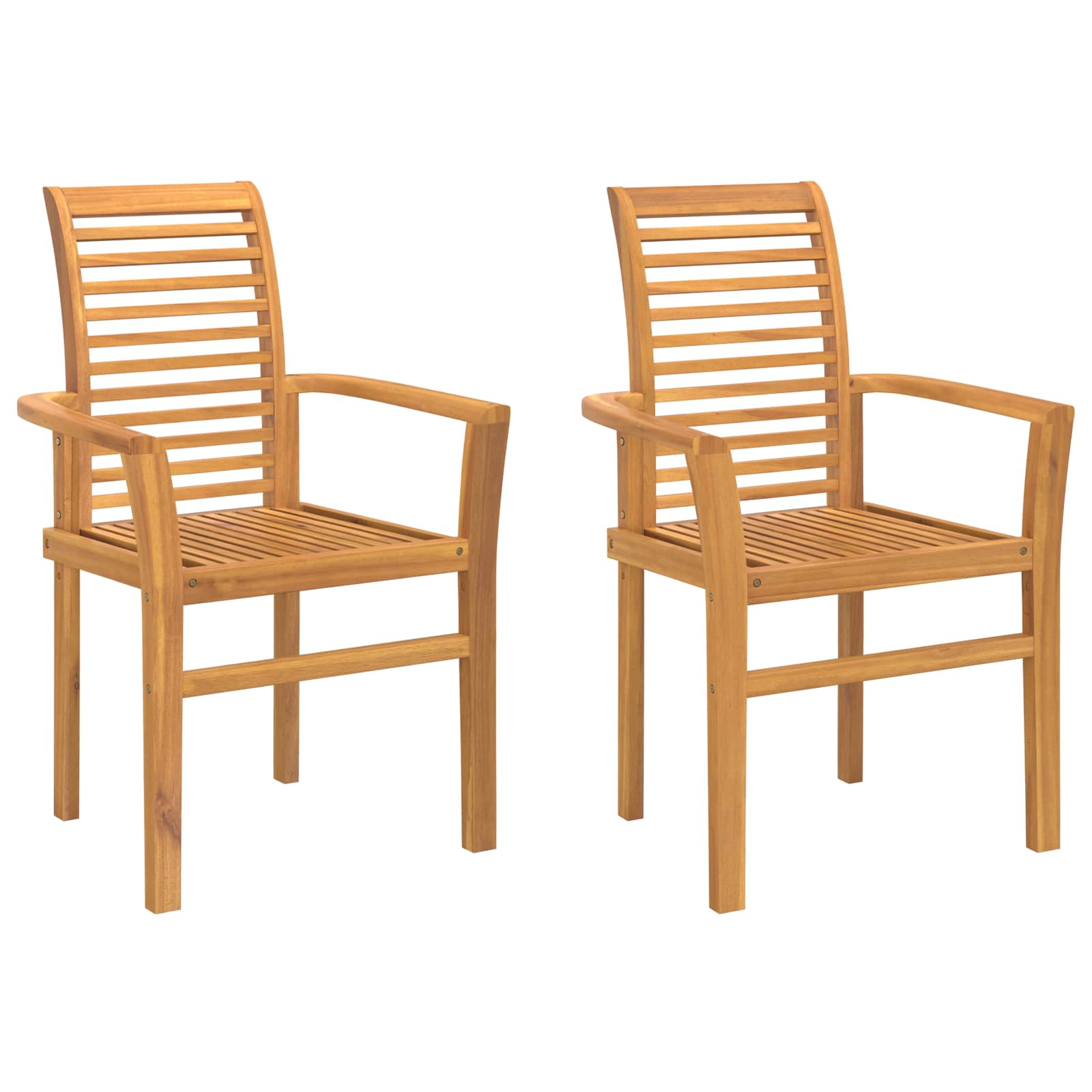 Essstühle 6 Stk. Stapelbar Massivholz Teak