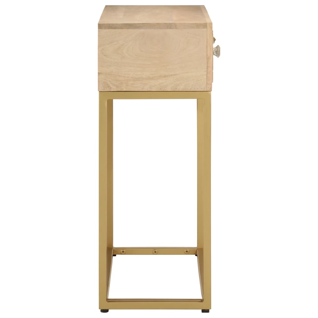 Nachttisch 40x30x50 cm Massivholz Mango und Eisen