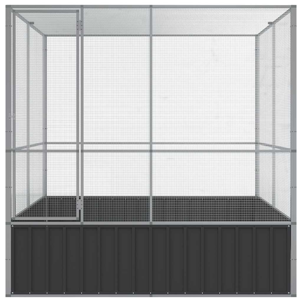 Voliere Silbern 210,5x107x212 cm Stahl