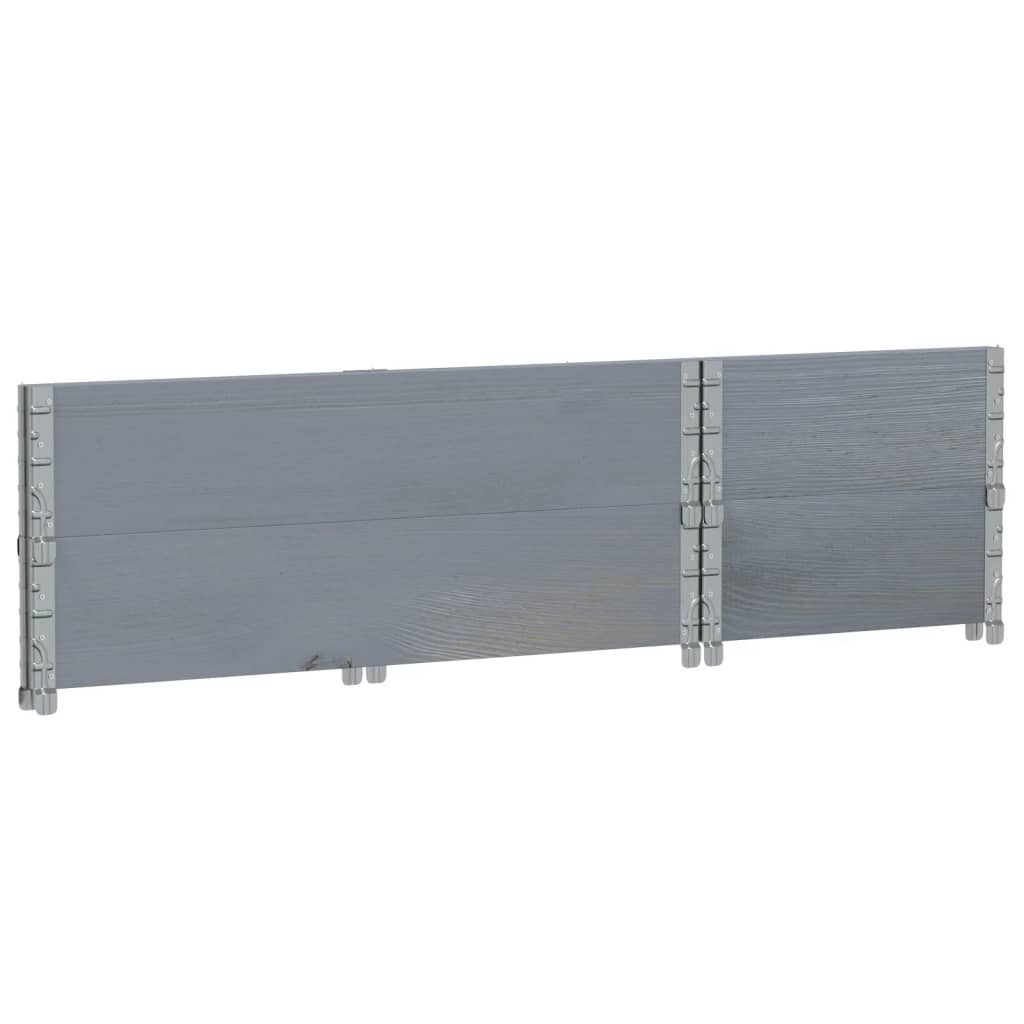 Paletten-Aufsatzrahmen Schwarz 80x60 cm Massivholz Kiefer