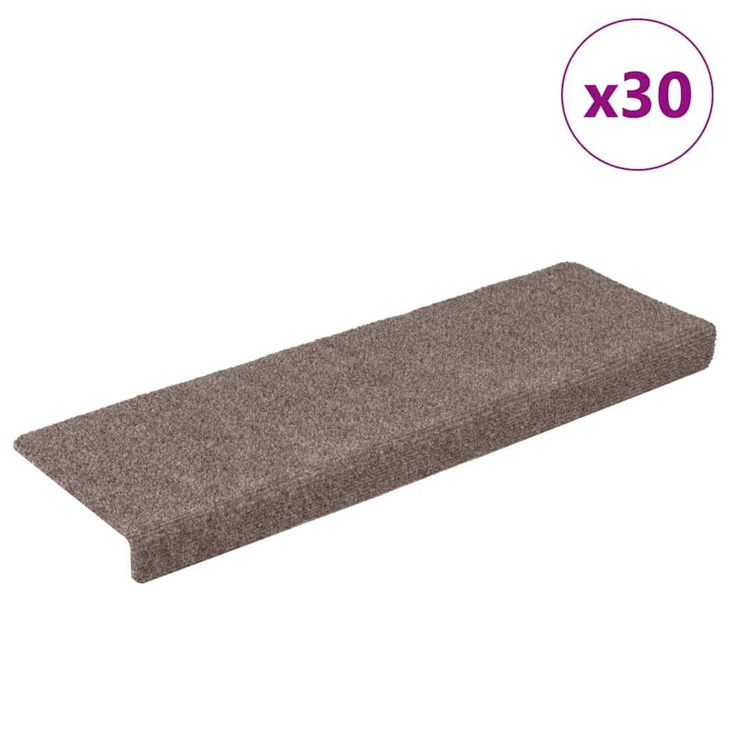 Stufenmatten Selbstklebend 15 Stk. 65x21x4 cm Hellbraun Rechteckiger Rand