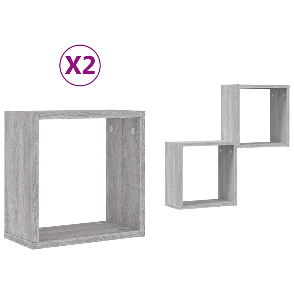 Würfelregale 2 Stk. Weiß 30x15x30 cm