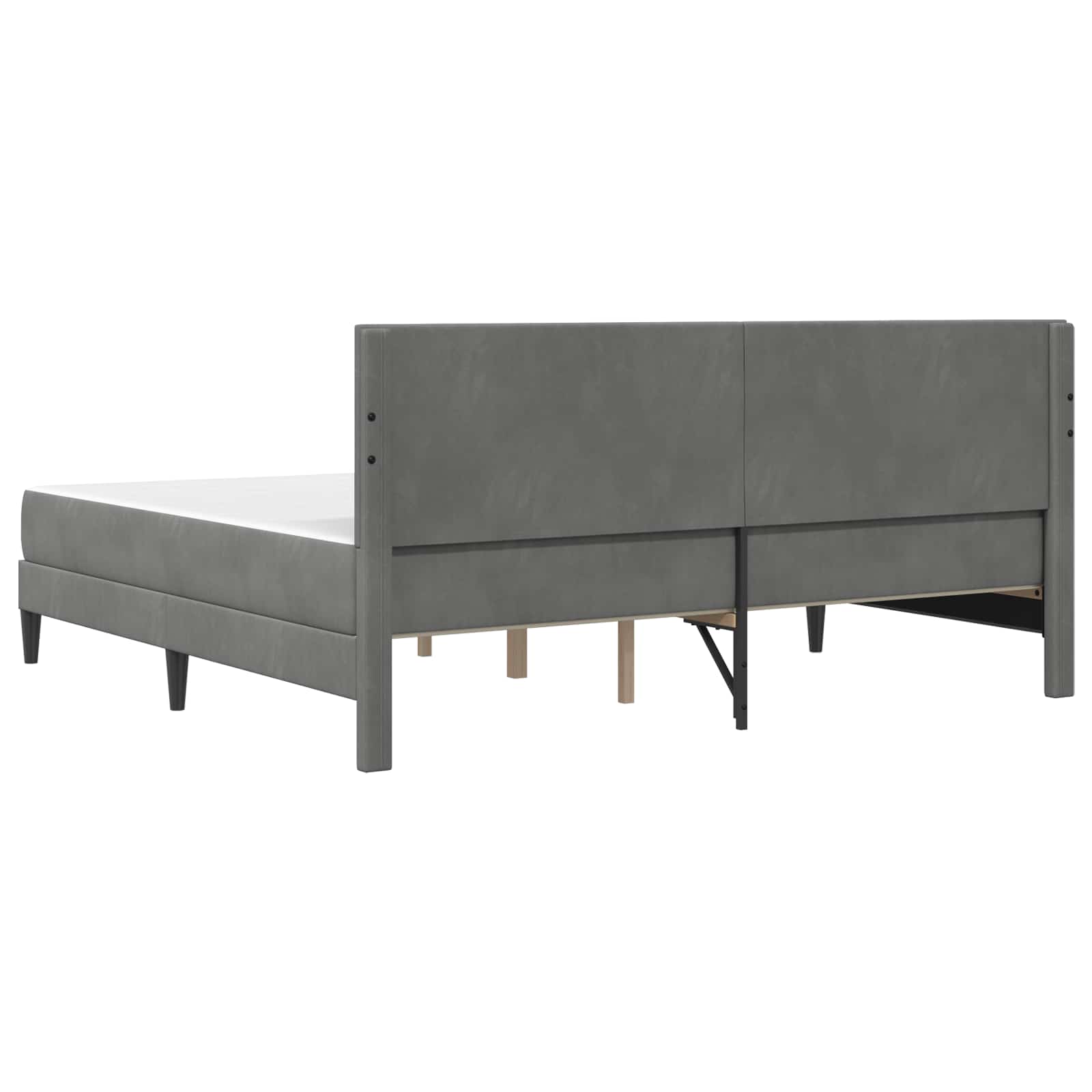 Bettgestell mit Matratze mit Kopfteil Hellgrau 80 x 200 cm Samt