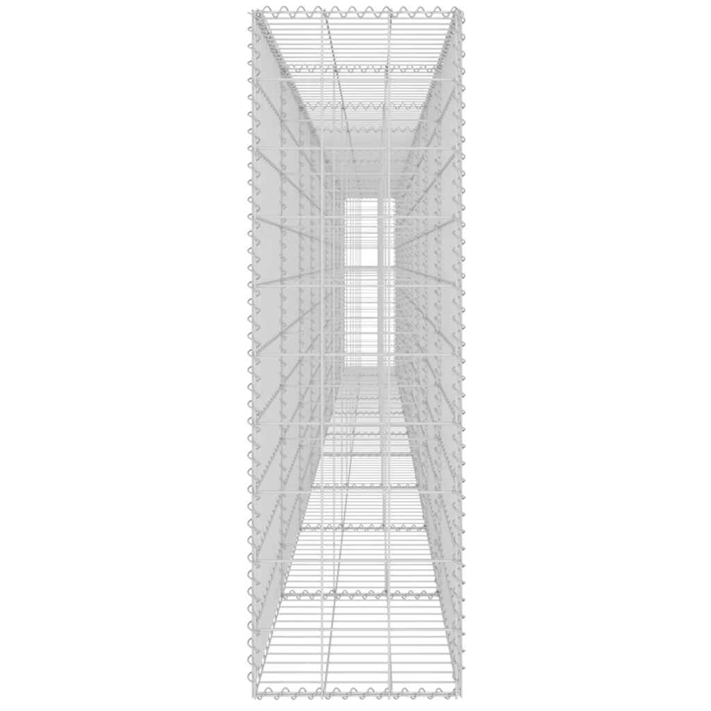 Gabionenwand mit Abdeckung Verzinkter Stahl 20×20×100 cm