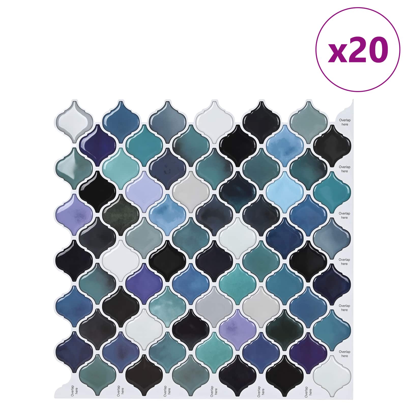Lanturn Fliese 10 pcs Weiß 27 x 27 cm Polyurethan und PET