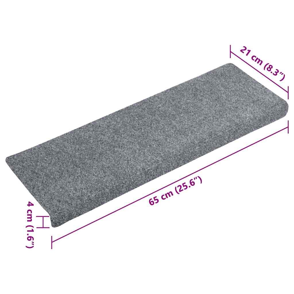 Stufenmatten Selbstklebend 15 Stk. 65x21x4 cm Hellbraun Rechteckiger Rand
