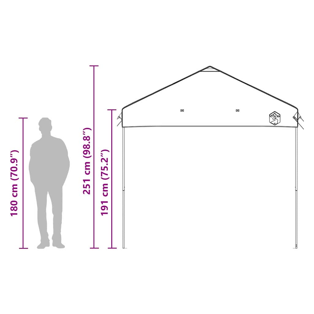 Pavillon-Zelt Blau 290 x 290 x 251 cm Stoff