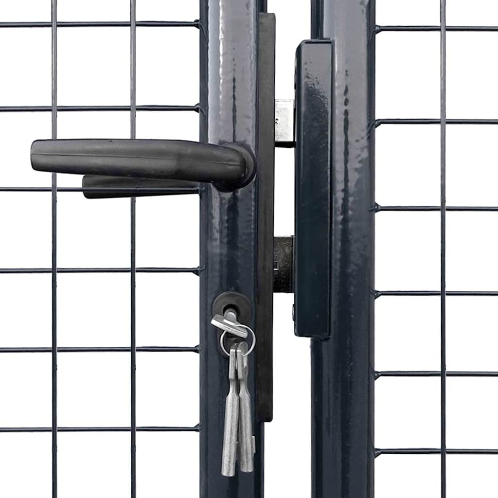 Maschen-Gartentor verzinkter Stahl 300 x 75 cm Grau