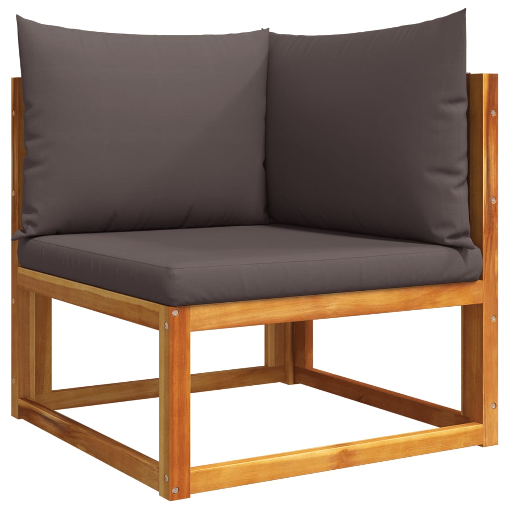 6-tlg. Gartensofa-Set mit Kissen Holz Akazie & Seil