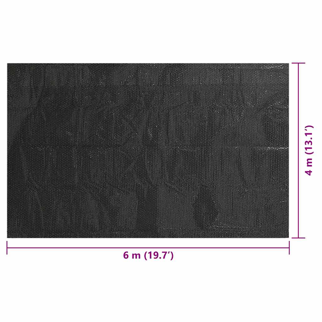 Solar Poolabdeckung 1000 x 500 cm 110 μm Quadratisch PE Schwarz