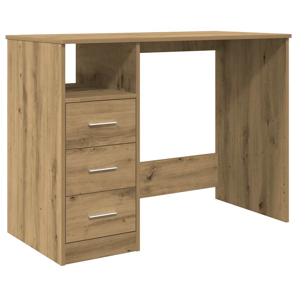 Schreibtisch mit Schubladen Weiß 102x50x76 cm Holzwerkstoff