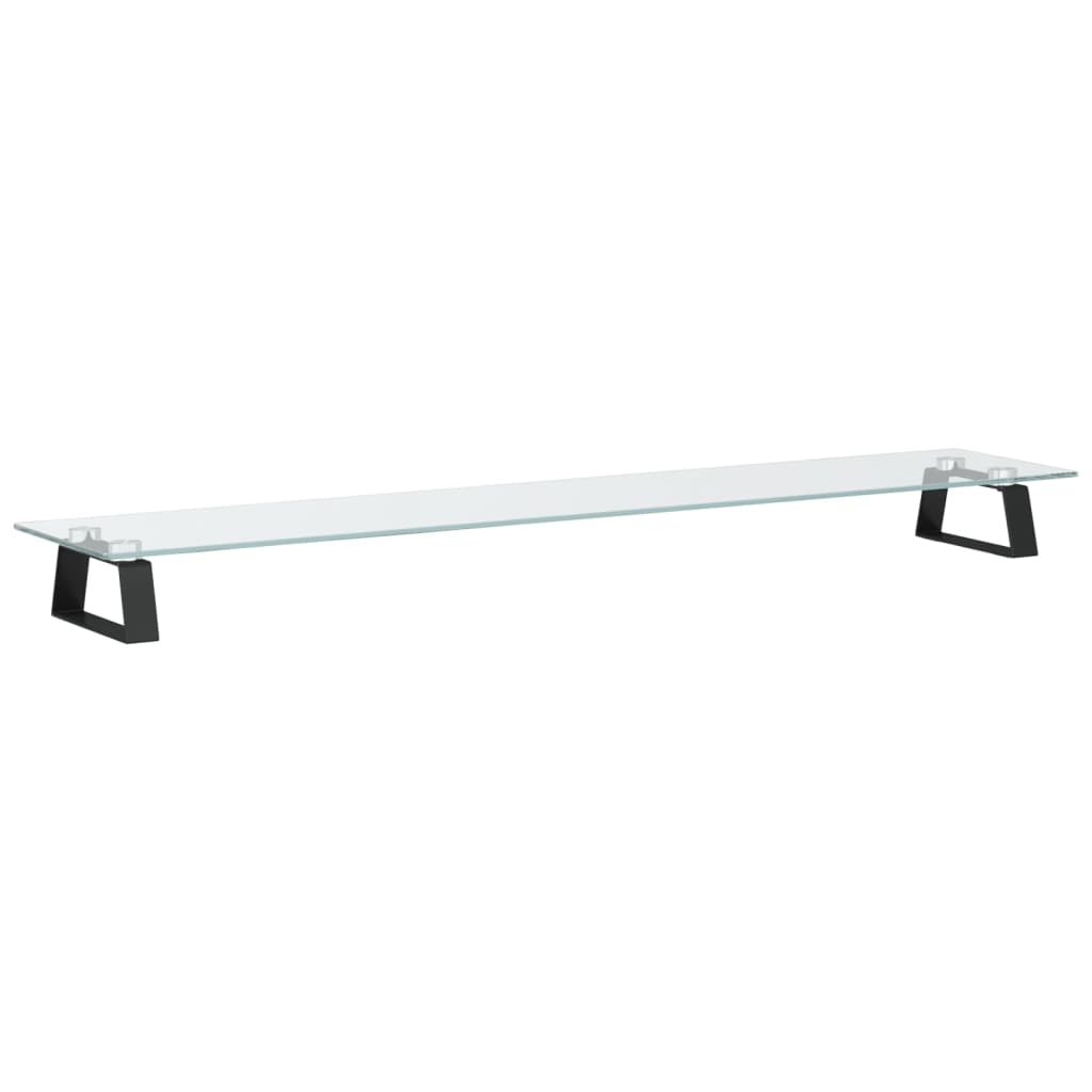 Monitorständer Weiß 60x20x8 cm Hartglas und Metall