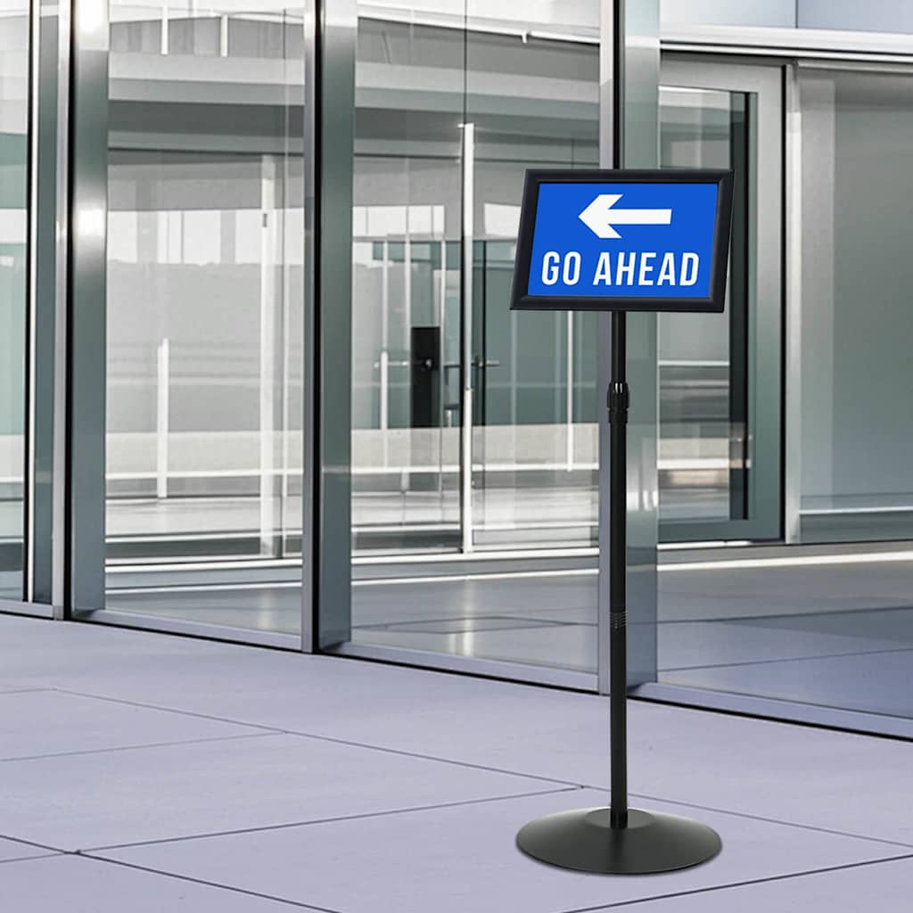 Podest-Posterständer Silber A3 PVC und Stahl