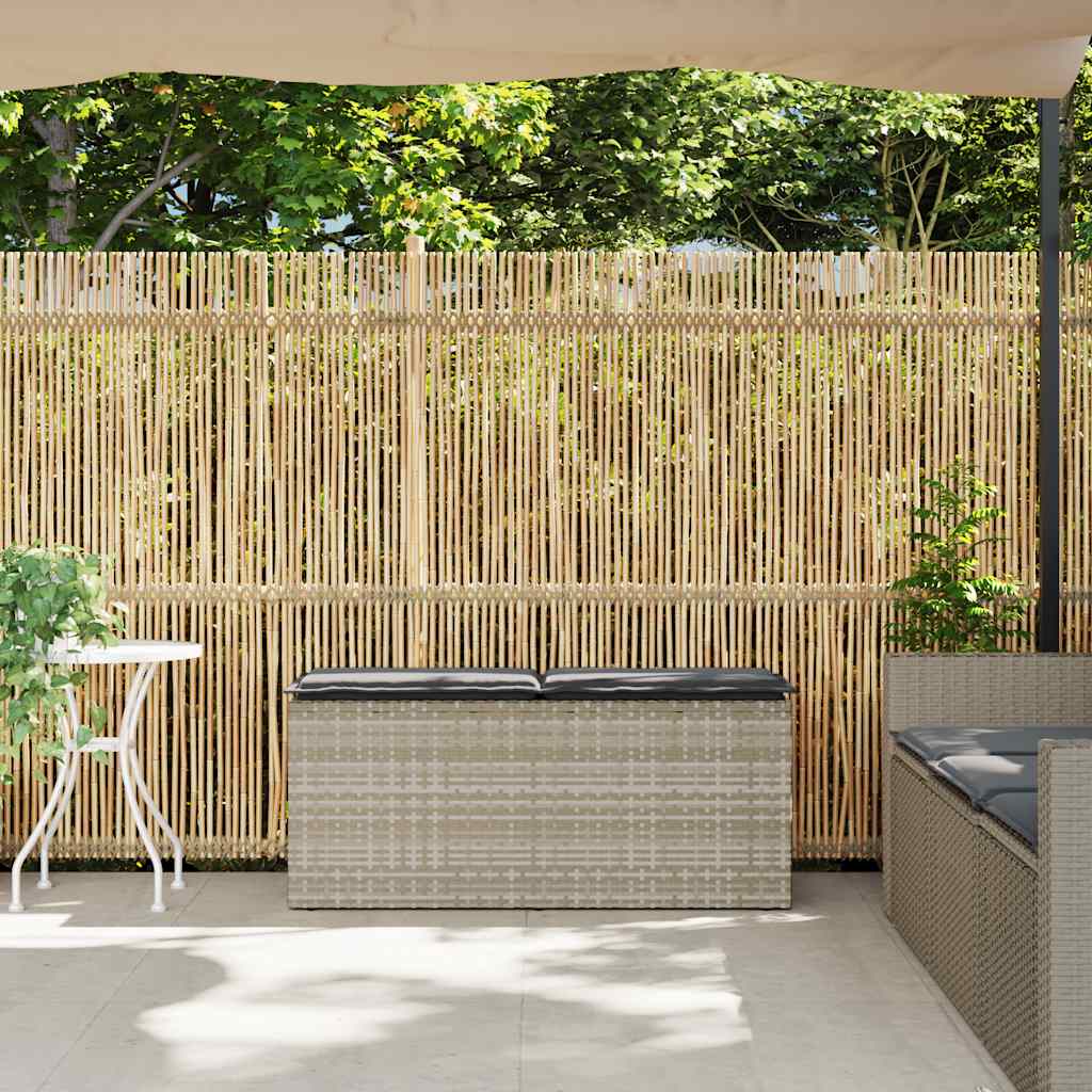 Gartenbank mit Kissen Schwarz 110x40x44 cm Poly Rattan