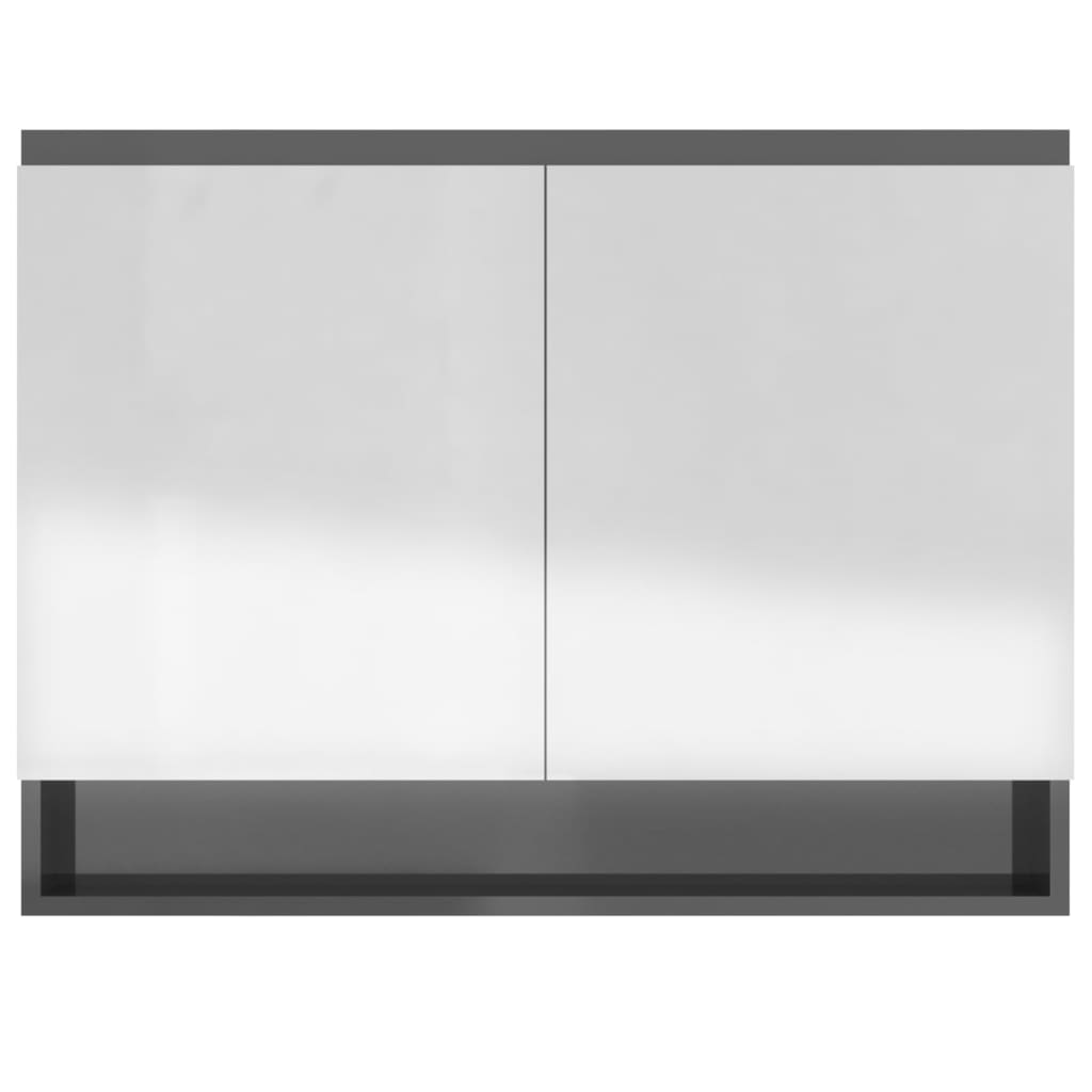 Spiegelschrank fürs Bad 80x15x60 cm Glänzend Schwarz