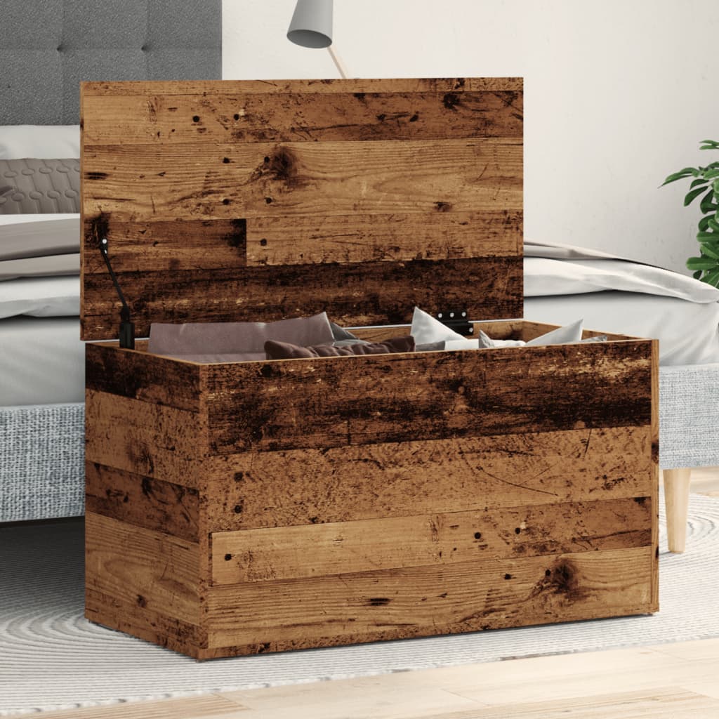 Aufbewahrungstruhe Weiß 84x42x46 cm Holzwerkstoff