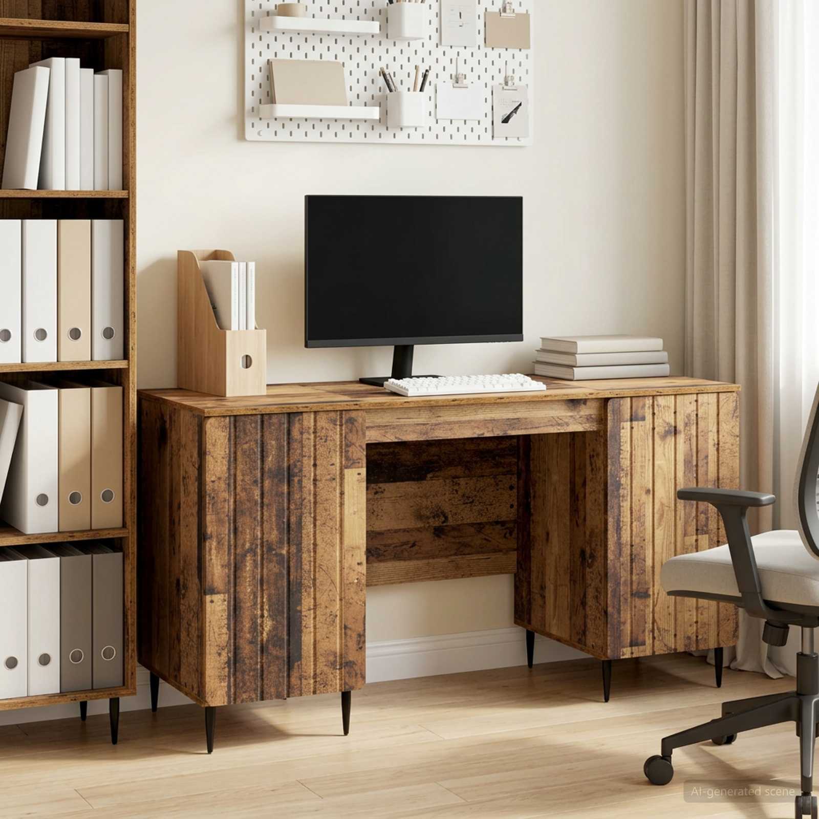 Schreibtisch mit Regal Schwarz 142,5 x 50 x 75 cm Holzwerkstoff