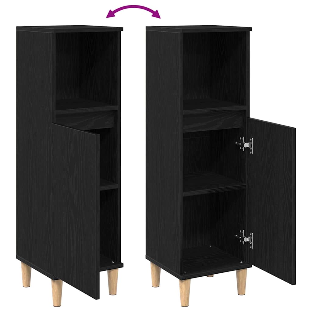 Badschrank Weiß 30x30x100 cm Holzwerkstoff
