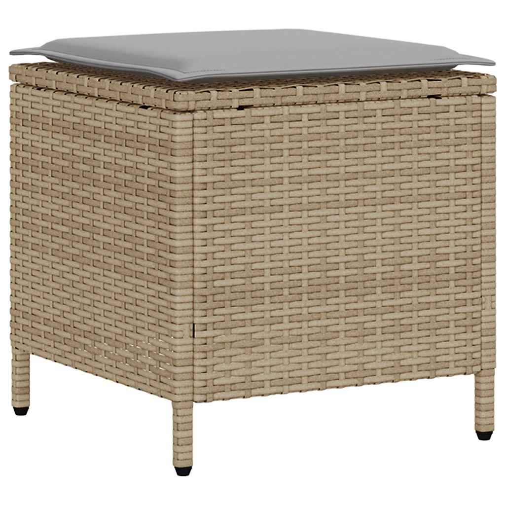 4-tlg. Garten-Sofagarnitur mit Kissen Schwarz Poly Rattan