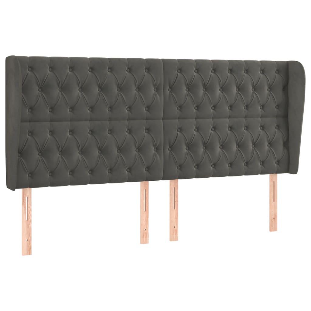 Kopfteil mit Ohren Dunkelblau 93x23x78/88 cm Samt