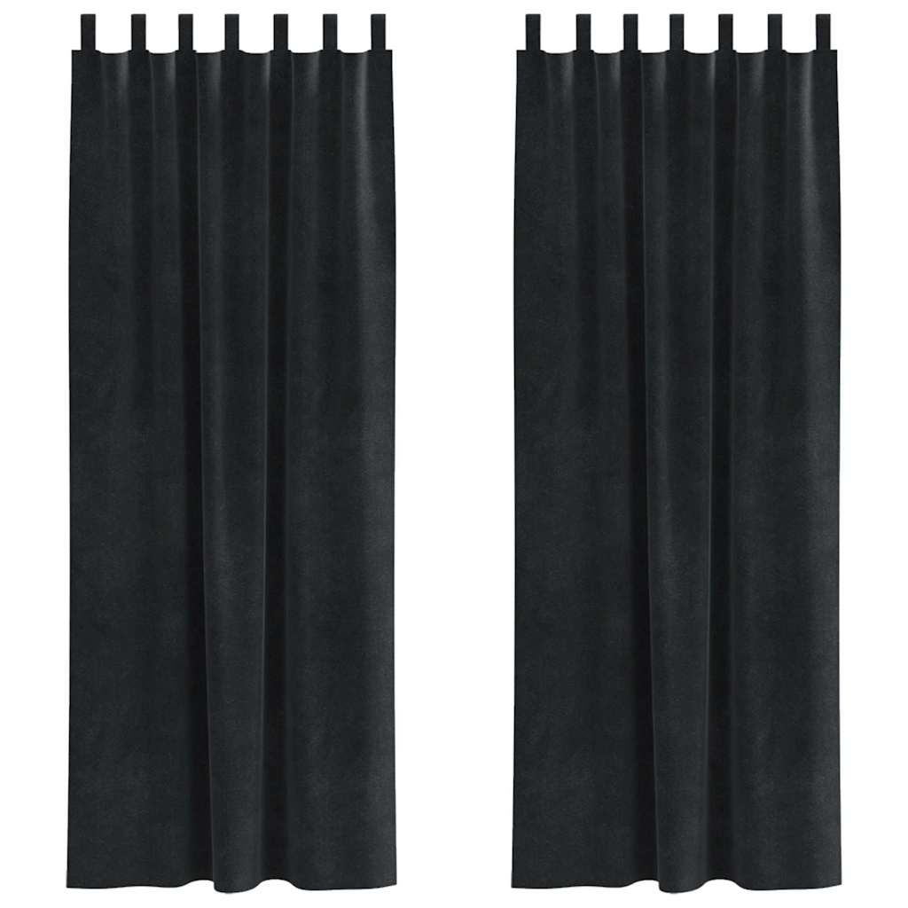 Verdunkelungsvorhänge 2 pcs Schwarz 140 x 140 cm Samt
