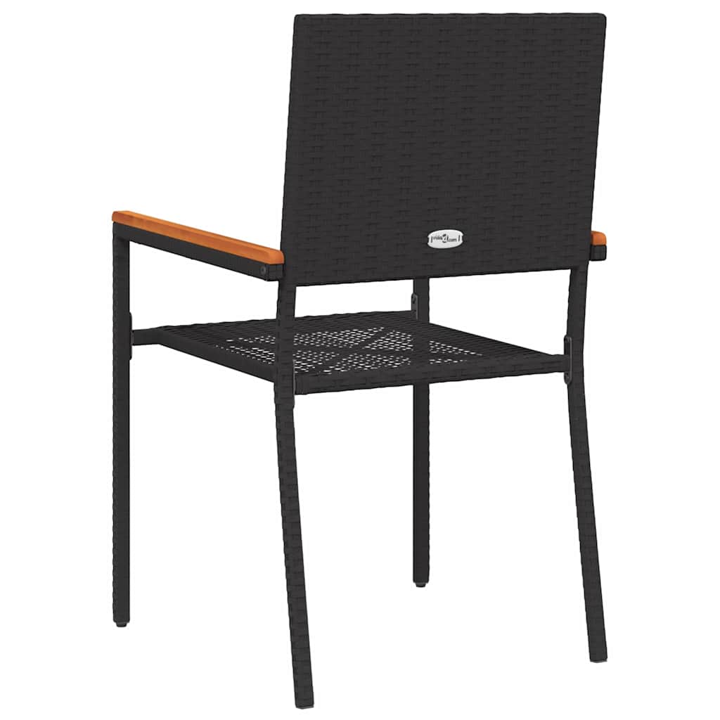 Garten Stapelstühle 4 pcs Braun und Schwarz 54 x 56 x 90 cm