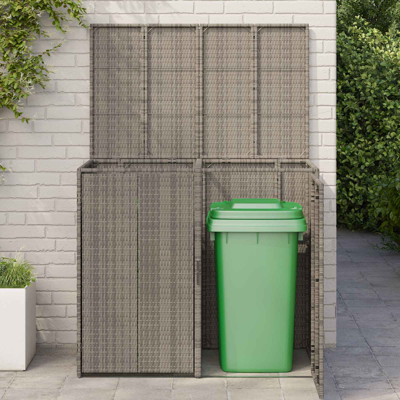 Mülltonnenbox Schwarz 65 x 80 x 115 cm Polyethylen