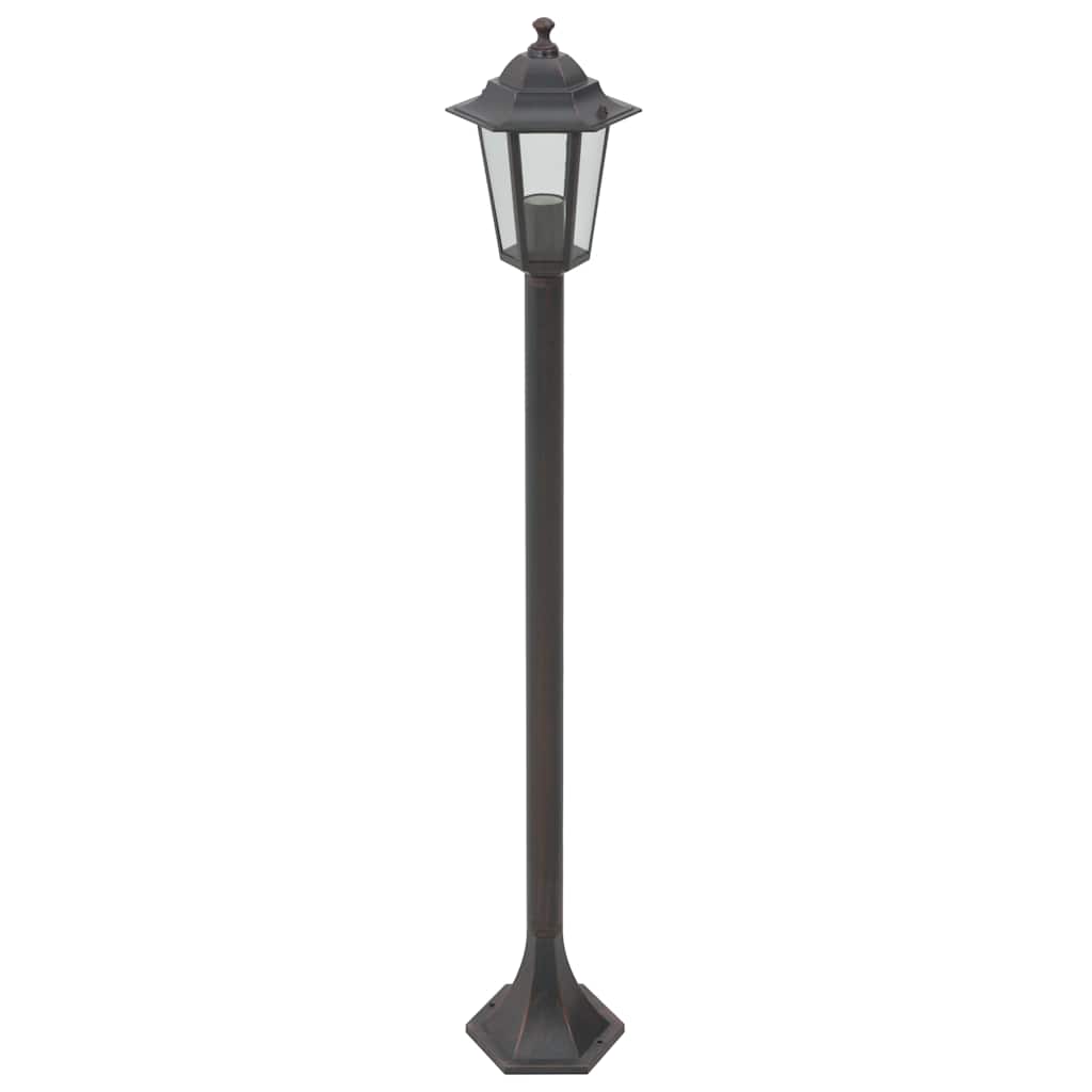 Garten-Pollerleuchte 6 Stk. E27 110 cm Aluminium Dunkelgrün