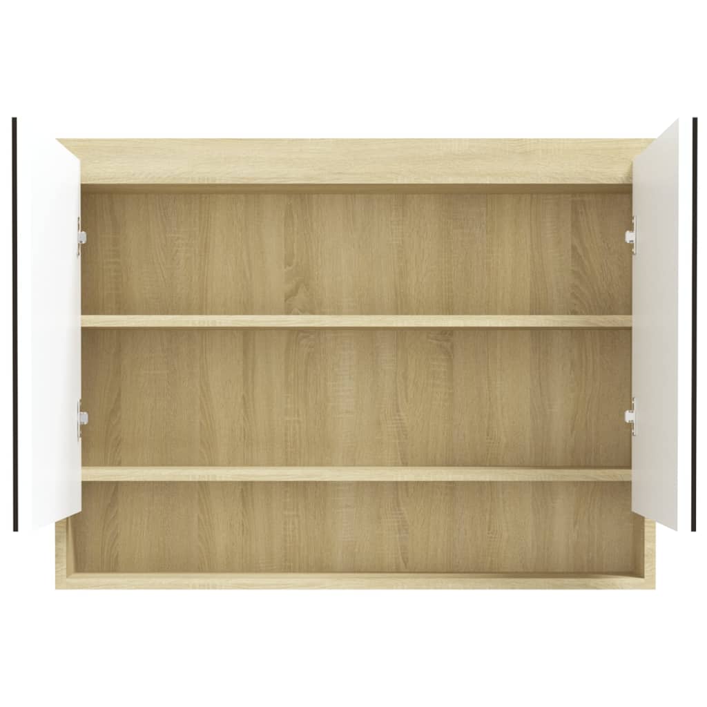 Spiegelschrank fürs Bad 80x15x60 cm Glänzend Schwarz