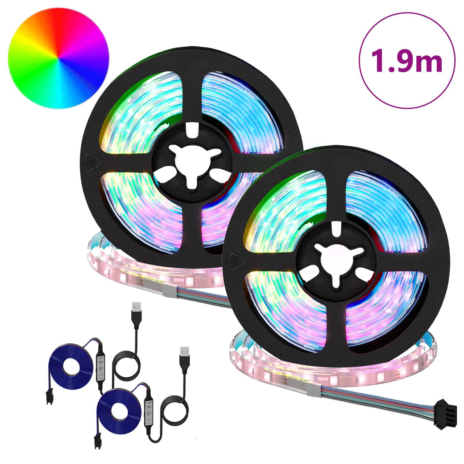 LED Streifen 2 pcs Schwarz und Transparent 3000 mm