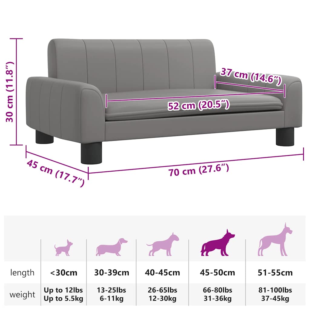 Hundebett Creme 90x53x30 cm Stoff