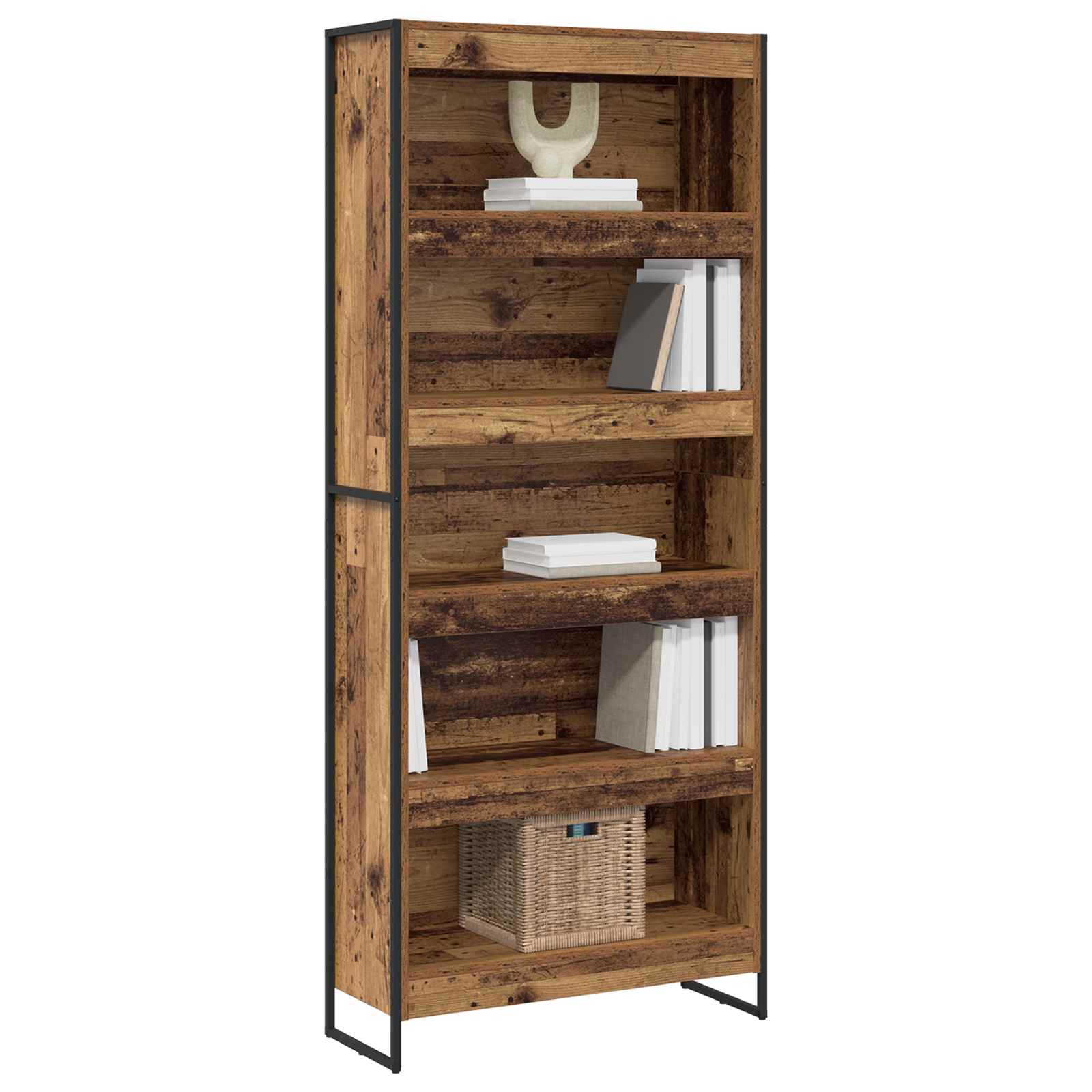 Bücherregal 2 pcs Schwarz Eichen-Optik 60 x 30 x 189,5 cm