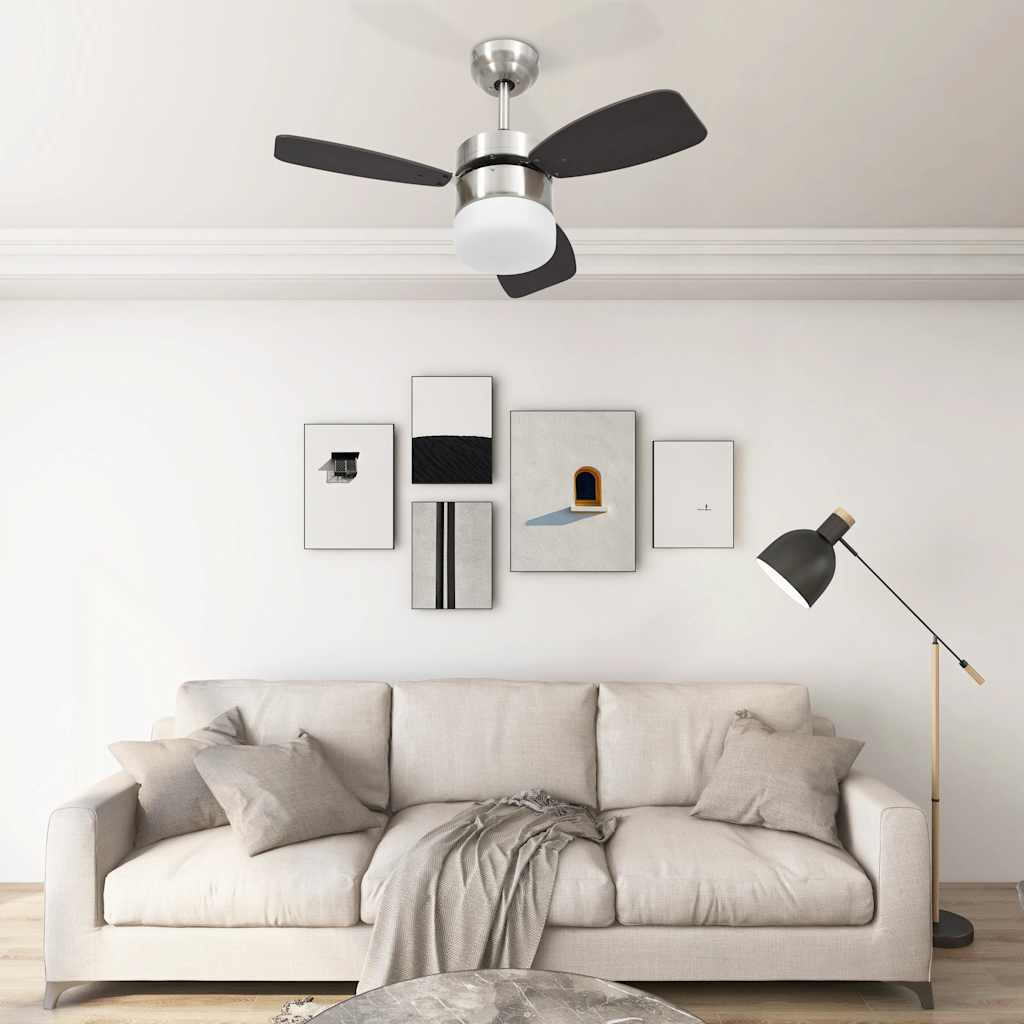 Deckenventilator mit Licht und Fernbedienung 108 cm Dunkelbraun