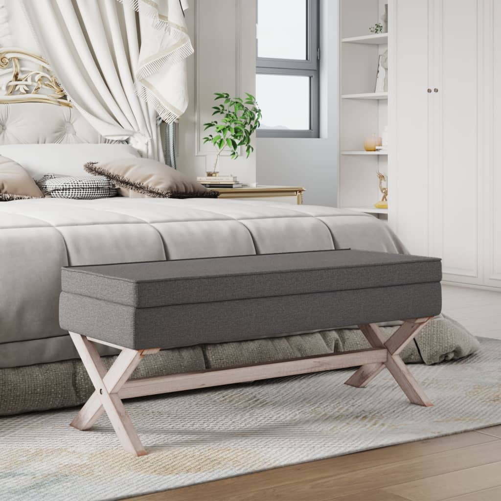 Hocker mit Stauraum Dunkelgrau 45x45x49 cm Stoff