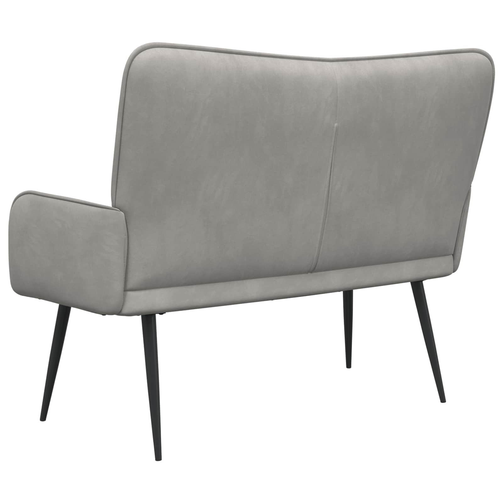 2-Sitzer Sofa Hellgrau 115 x 61 x 87 cm Samt (V)