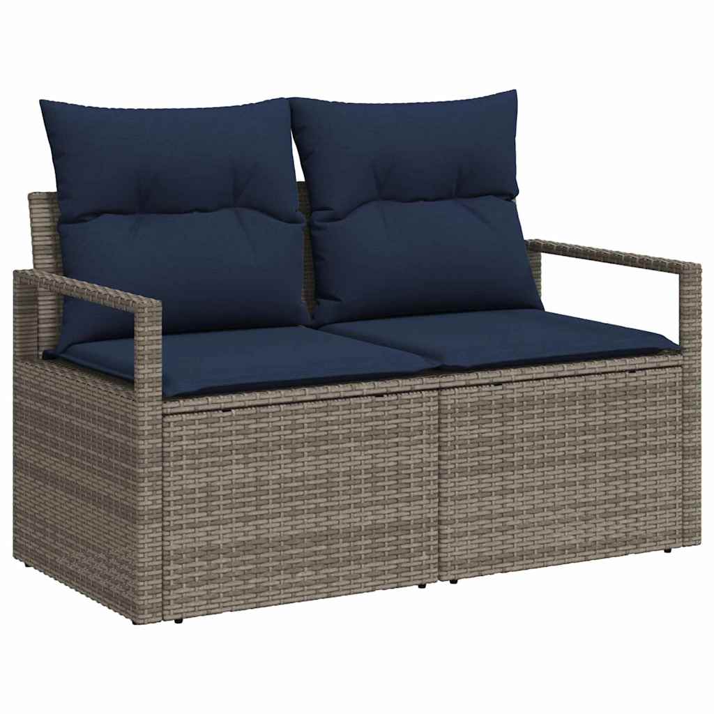 Garten Essgruppe mit Kissen 7 pcs Grau und Marineblau
