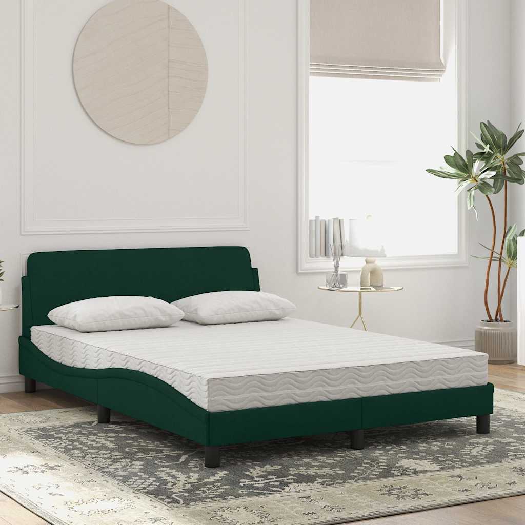 Bett mit Matratze "Dover" Hellgrau 80x200 cm Samt