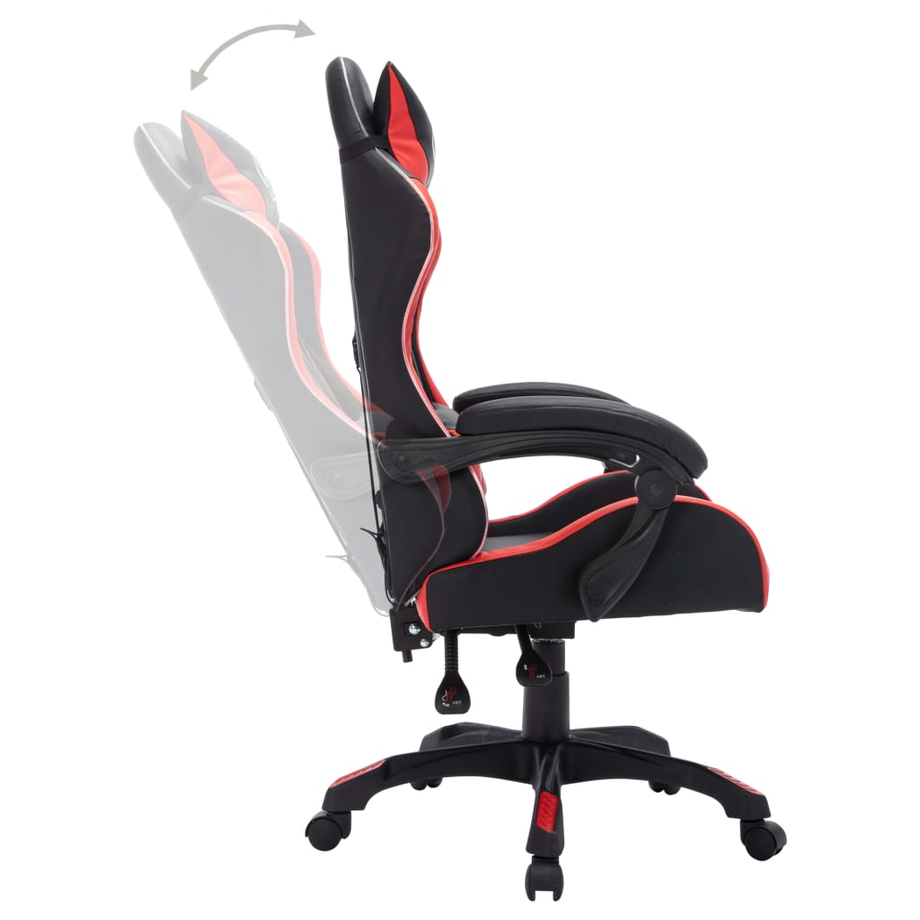 Gaming-Stuhl mit RGB LED-Leuchten Blau und Schwarz Kunstleder