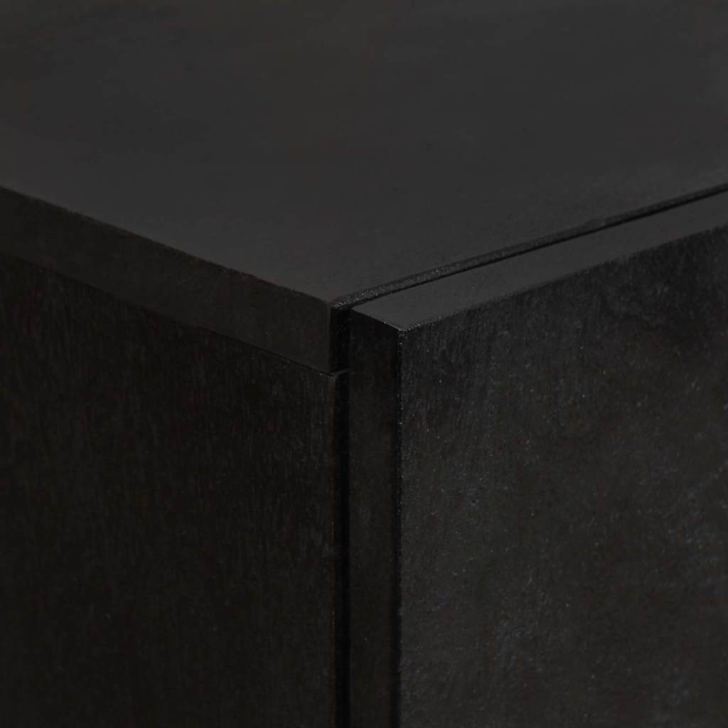 Highboard Grau und Gold 60 x 33 x 100 cm Massivholz Mango