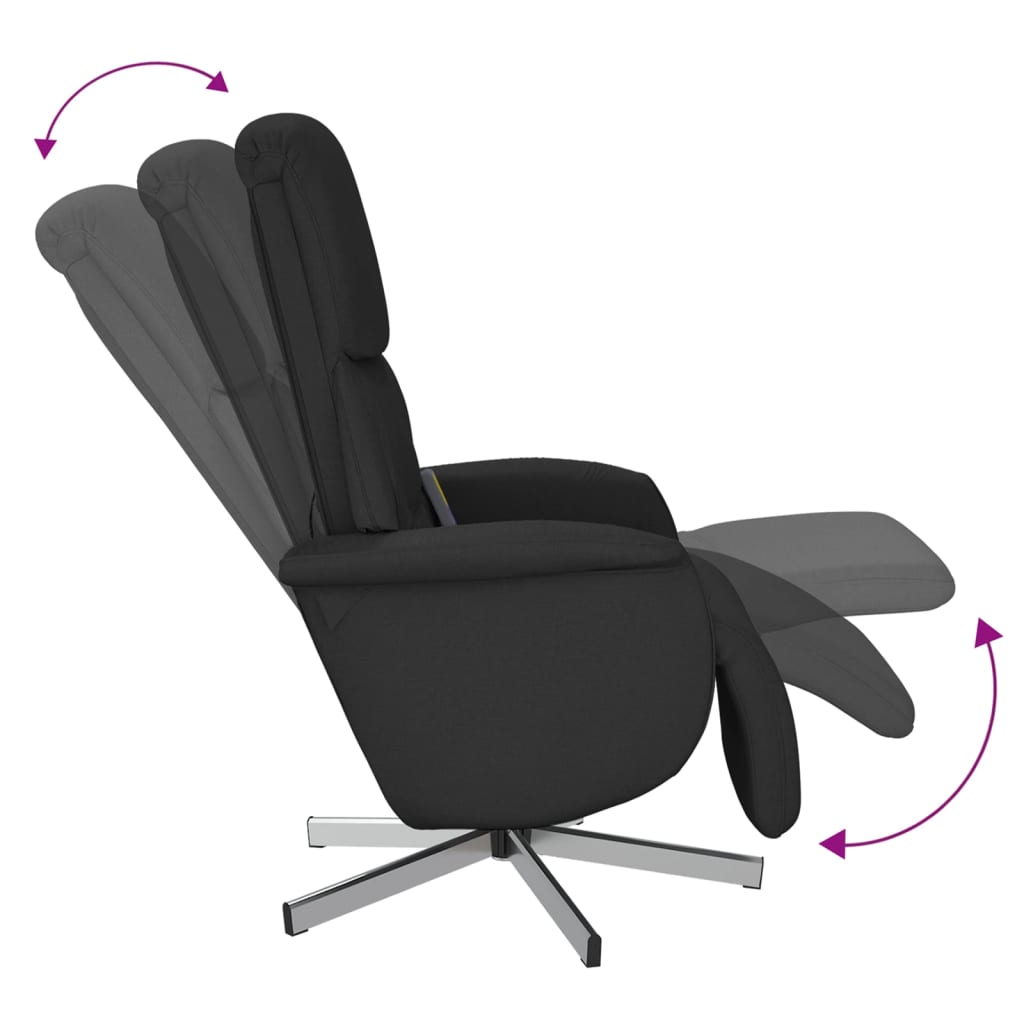 Massagesessel mit Fußteil Braun Stoff