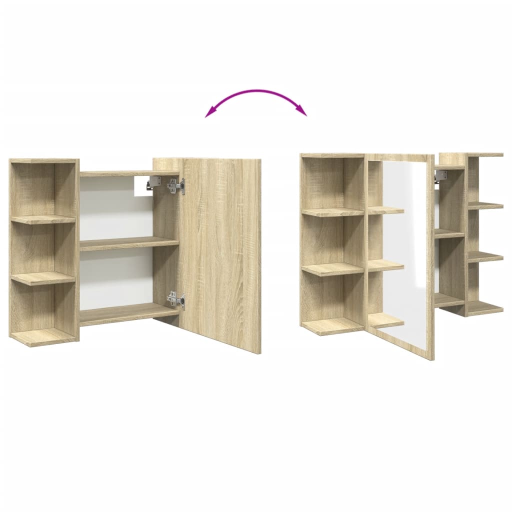 Bad-Spiegelschrank Weiß 80x20,5x64 cm Holzwerkstoff