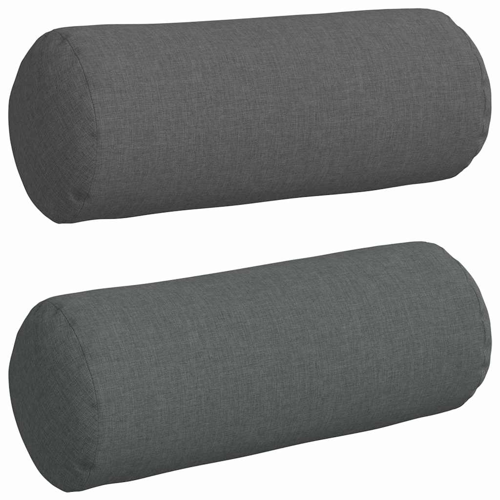Bolsterkissen 2 Stück Hellgrau Ø 15 x 40 cm Stoff