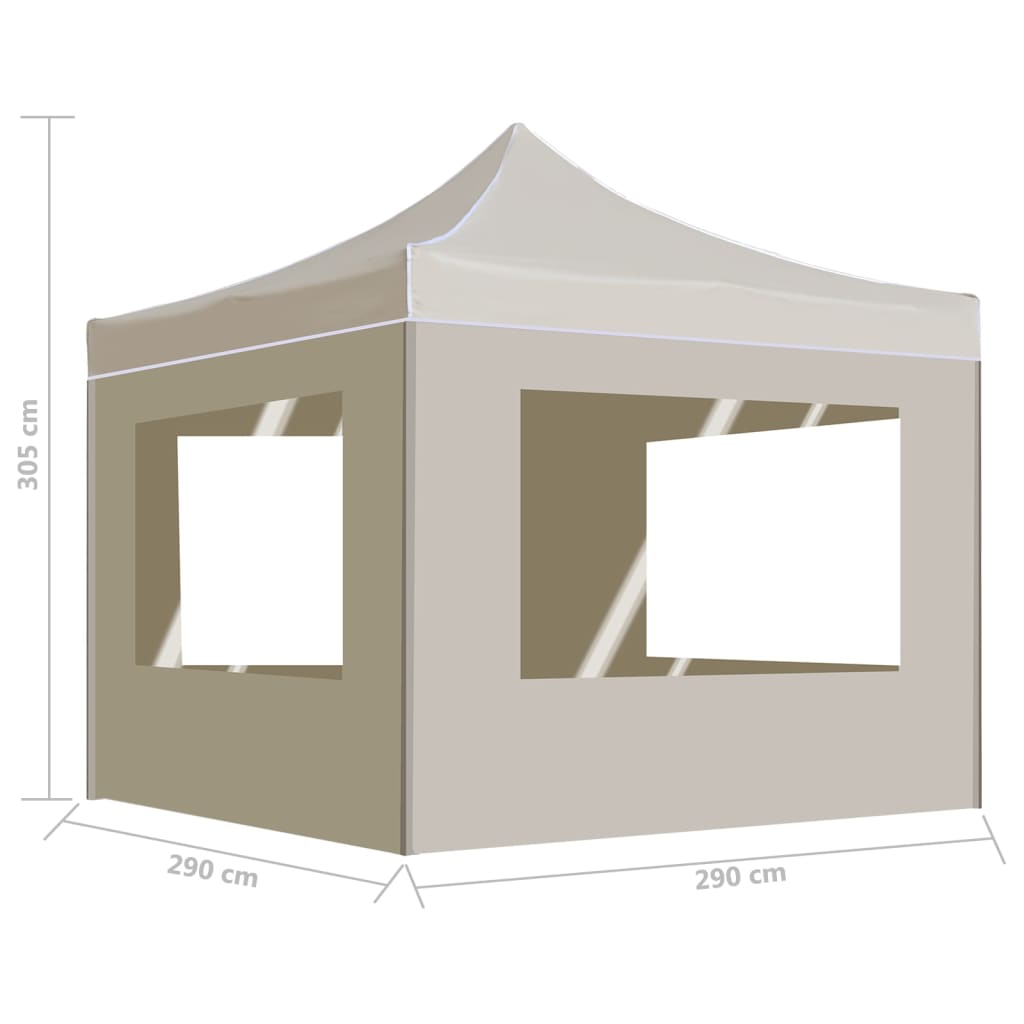Profi-Partyzelt Faltbar mit Wänden Aluminium 3×3m Weiß