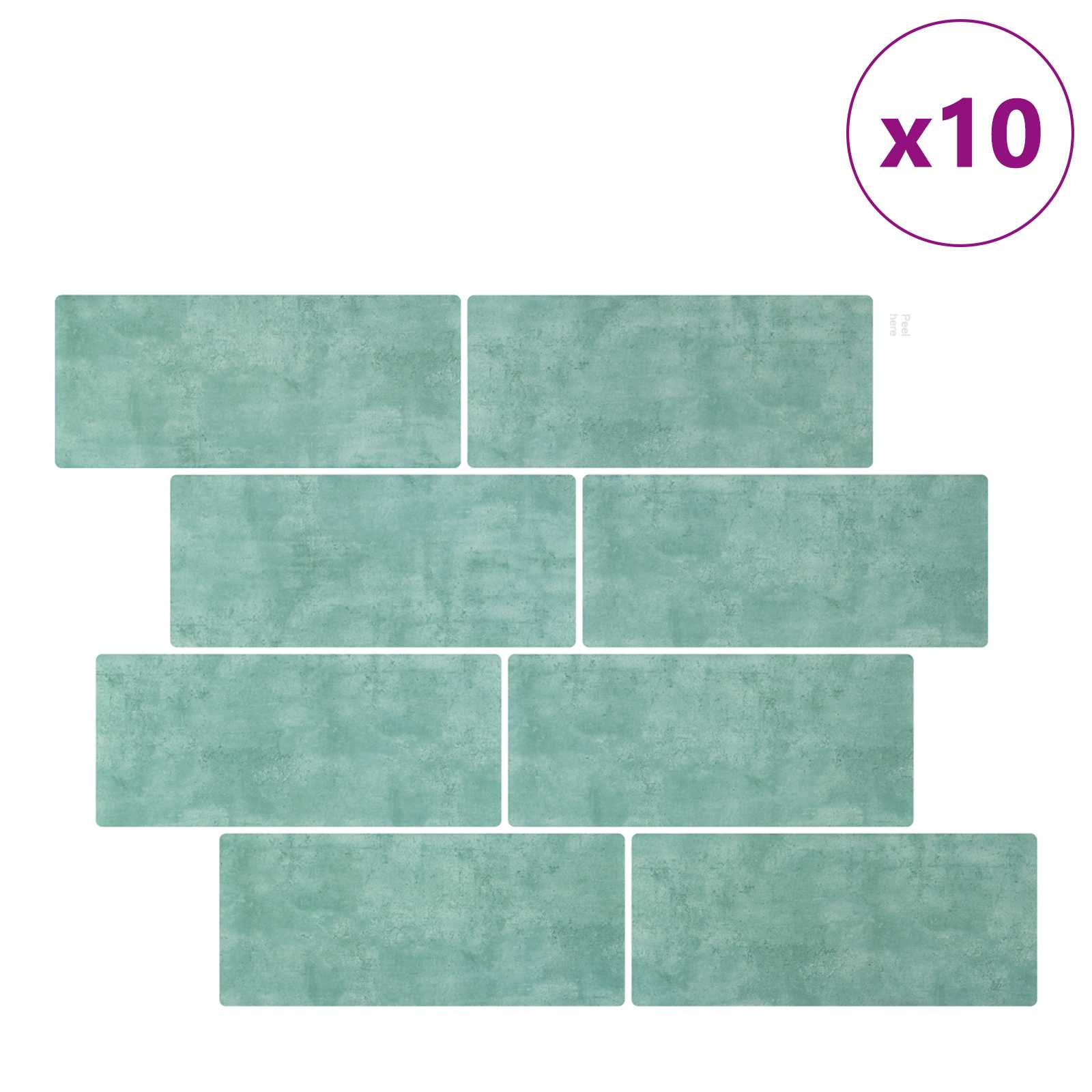 U-Bahn-Fliese 10 pcs Weiß Grau 29 x 21 cm Polyurethan und PET