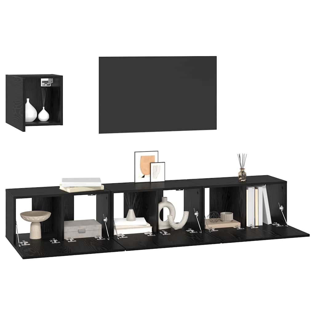 4-tlg. TV-Schrank-Set Weiß Holzwerkstoff